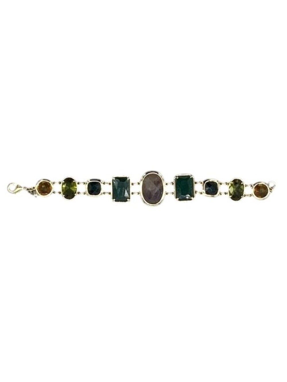 CAROLEE Multicolour Resin Acrylic Link Bracelet, 1990s Vintage, Monogram Pouch - Picture 3 of 6